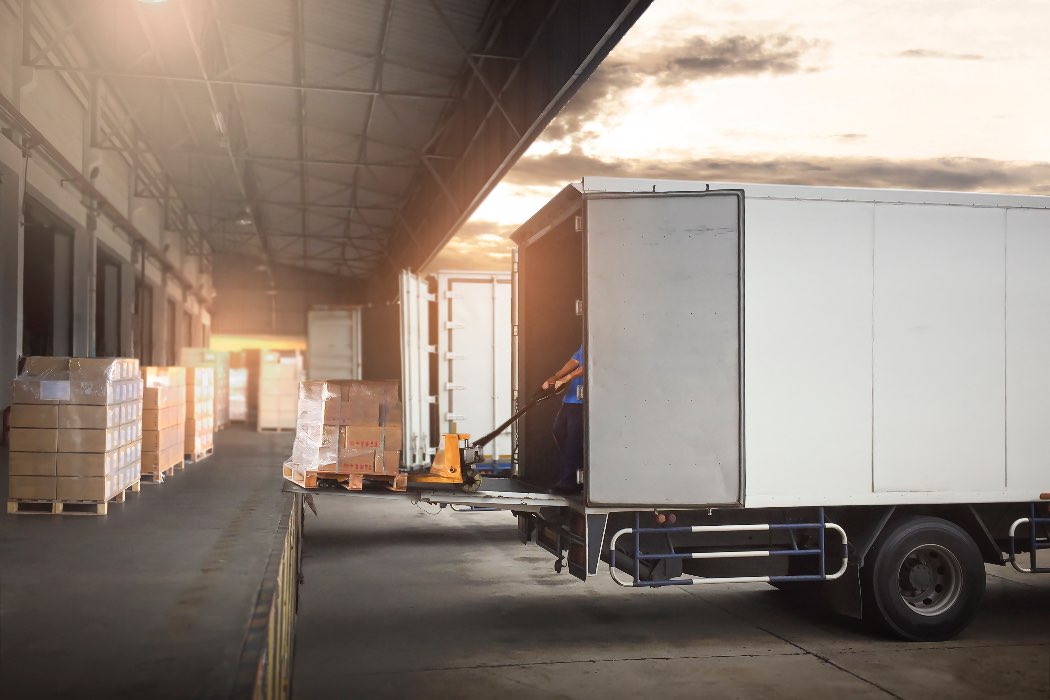 Truck being loaded with LTL freight