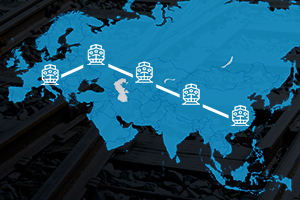 rail between Europe and Asia graphic