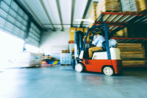 partial shipments being picked by forklift