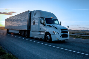 Truck driving East